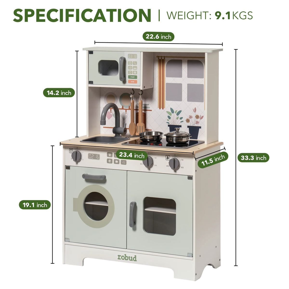 ROBUD Pretend Play Kitchen Set