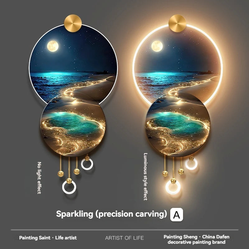 JIAYOOR Wave Entrance LED Decorative Wall Mural Light