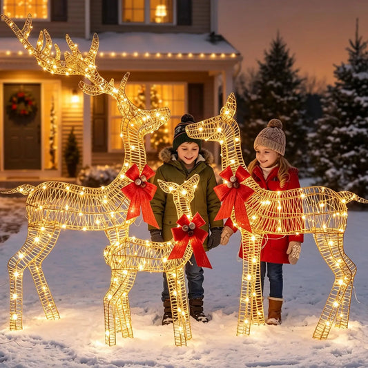 HiMISS Lighted Christmas Reindeer Decoration