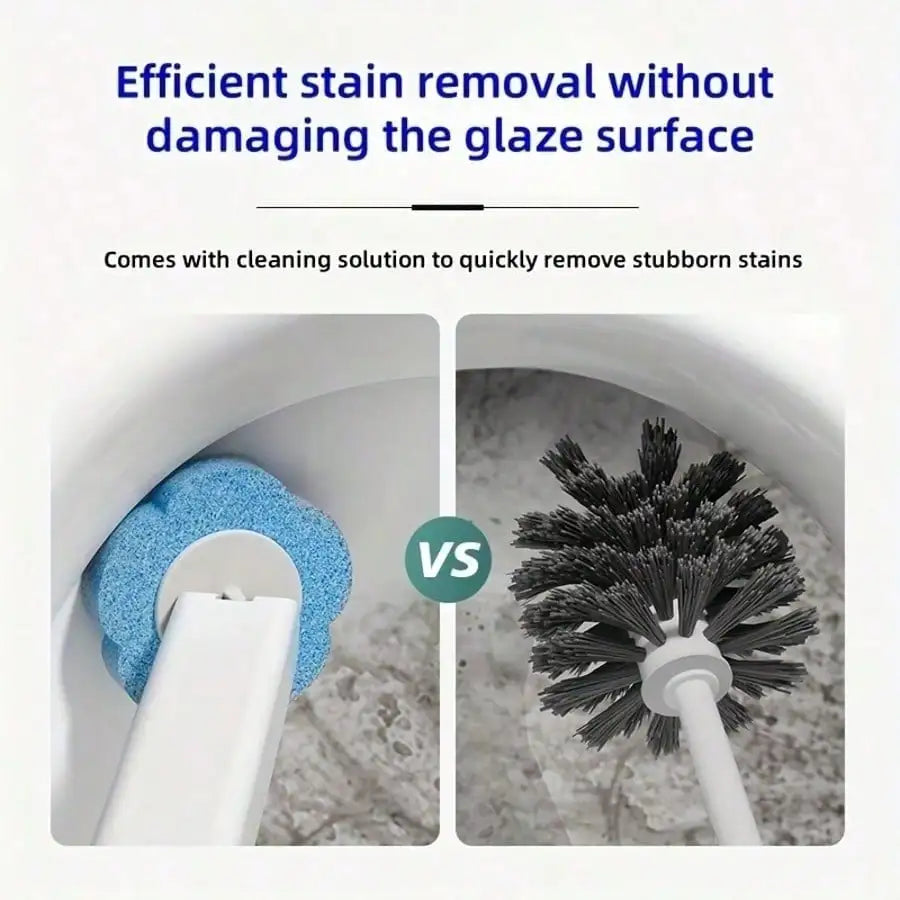 Toilet Brush With Wall Mount Holder Set Long Handle Flexible Cleaning Brush