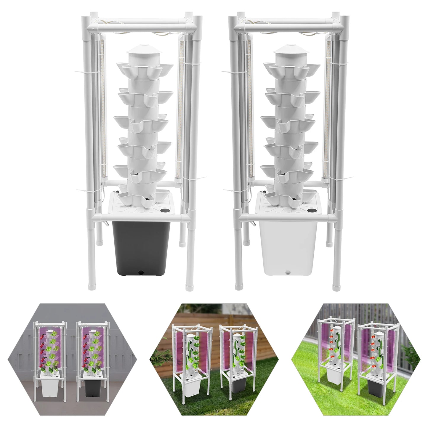 Hydroponic Growing System With LED Light And Stand