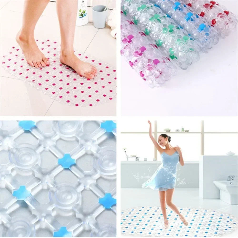 PVC Anti Skid Bath Mat With Suction Cups Anti Slip