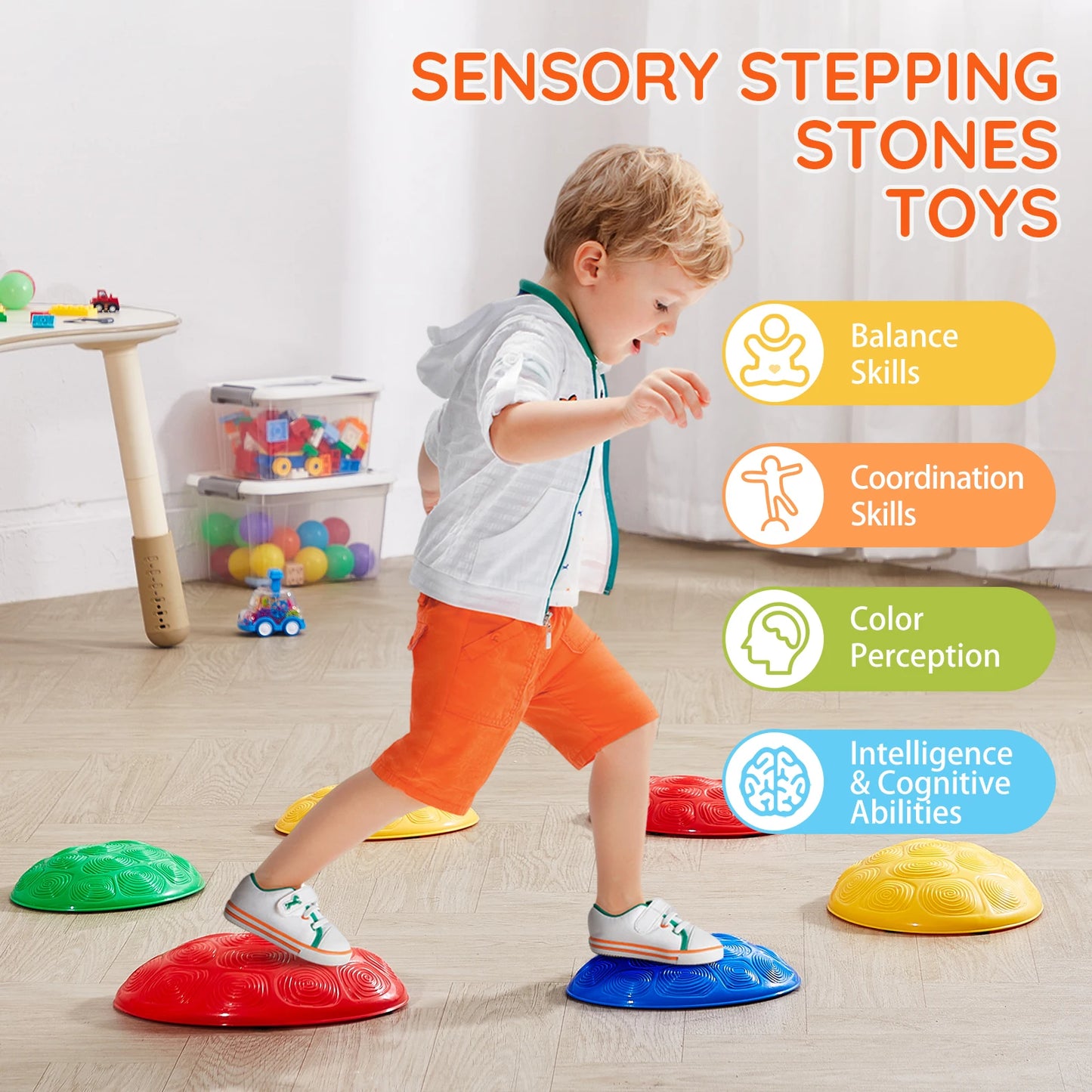 SucceBuy Turtle Balance Stepping Stones for Kids Outdoor Playset