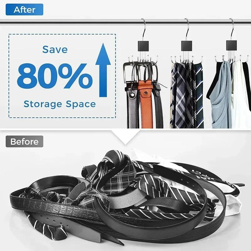 360 Degree Rotating Belt Hanger Organizer For Belts Scarves Ties