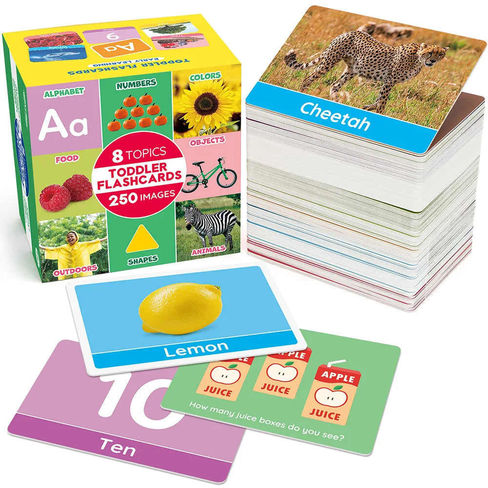 Double Sided Alphabet and Numbers Flash Cards for Toddlers