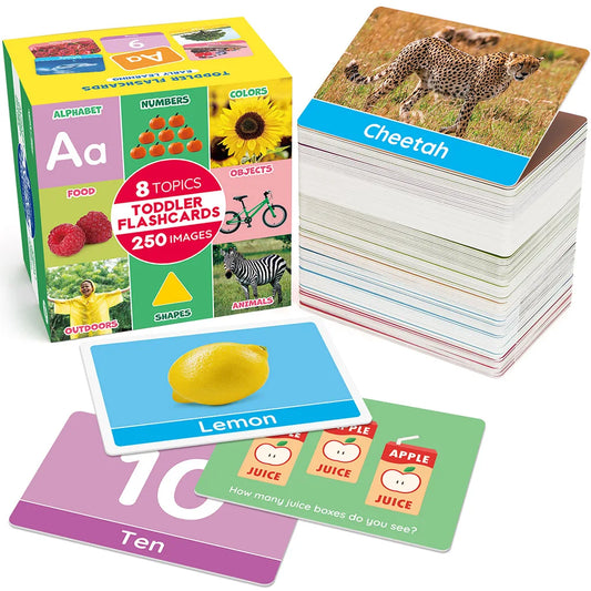 Double Sided Alphabet and Numbers Flash Cards for Toddlers