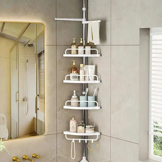 Corner Shower Bar Organizer Floor Standing Towel Rack Waterproof