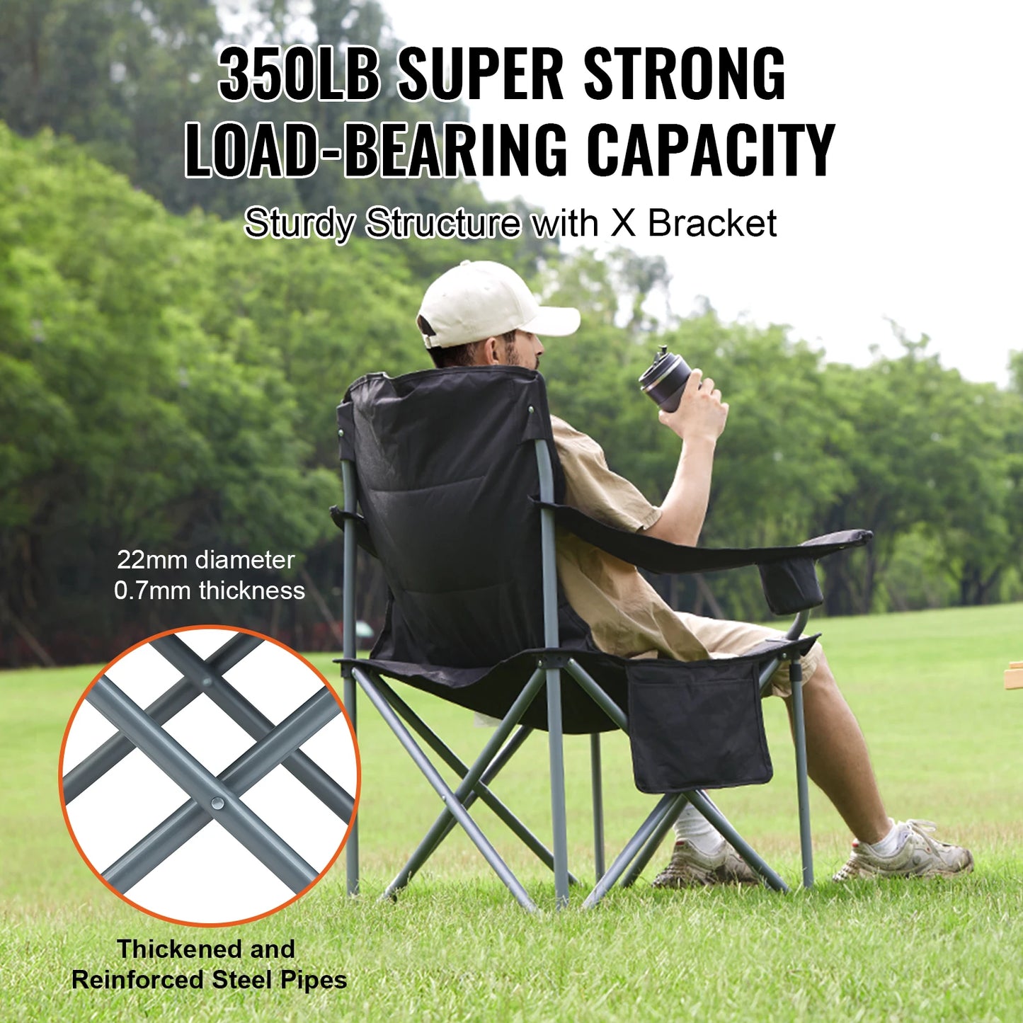 SucceBuy Outdoor Camping Chair Ultralight Folding Seat for Travel
