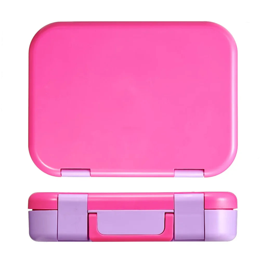Kids Bento Box Four Compartment Lunch Box With Fork Spoon And Sauce Cup