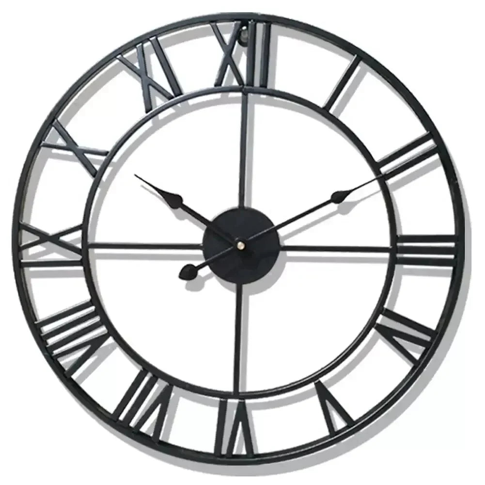 WOKLOK Modern 3D Wall Clock With Roman Numerals Metal Round