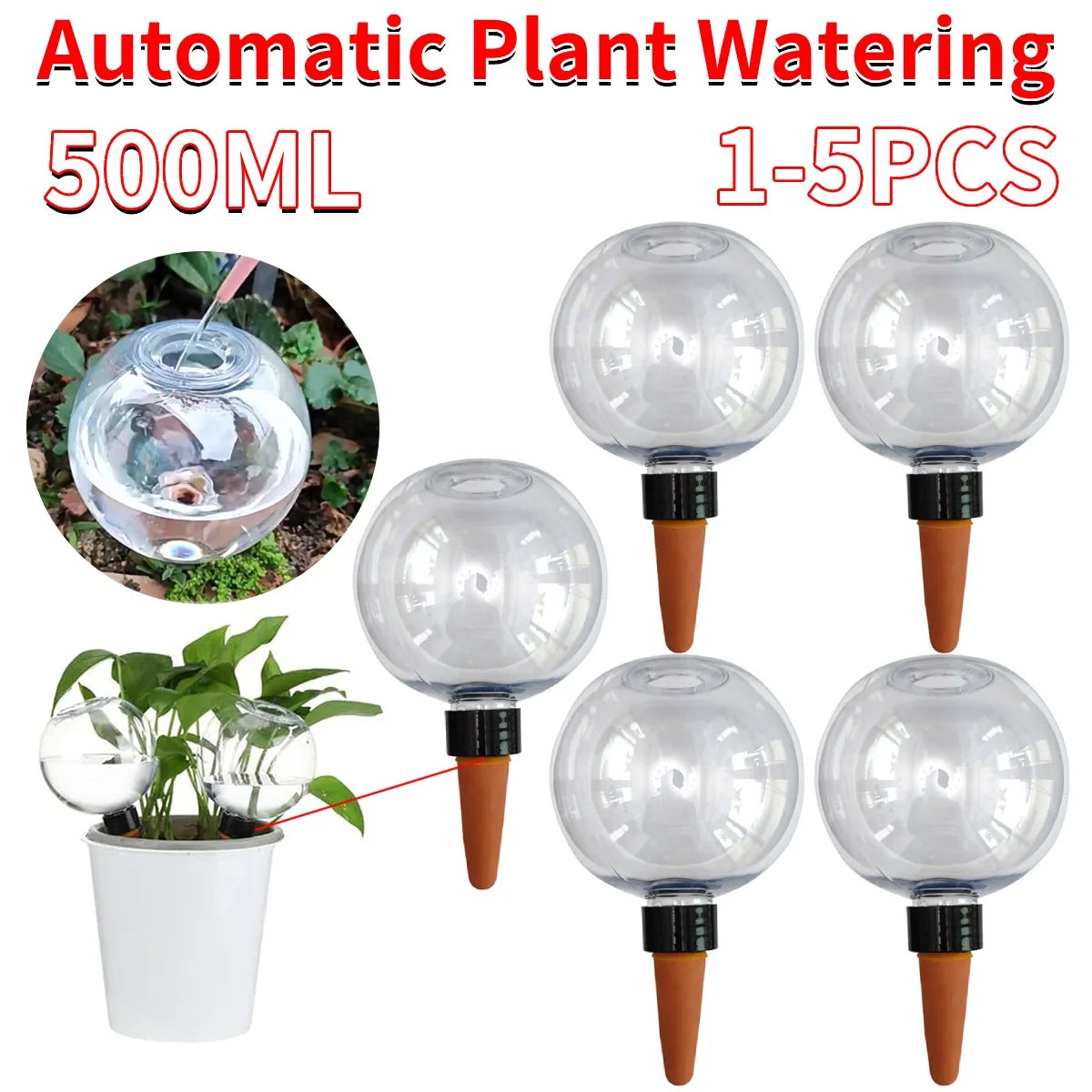 Plant Watering Globes 500ML Self Watering Kit For Potted Plants