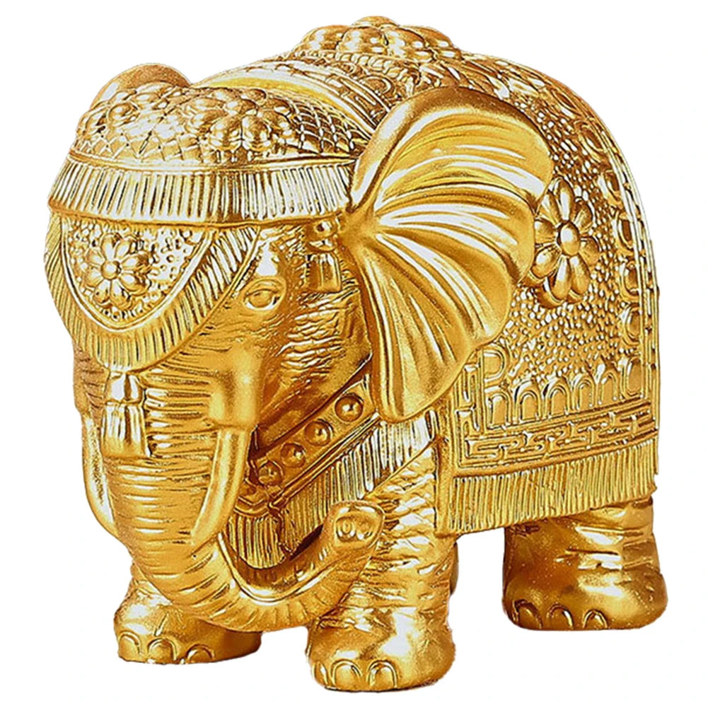 Elephant Statue Resin Figurine For Living Room Decor Wealth Luck