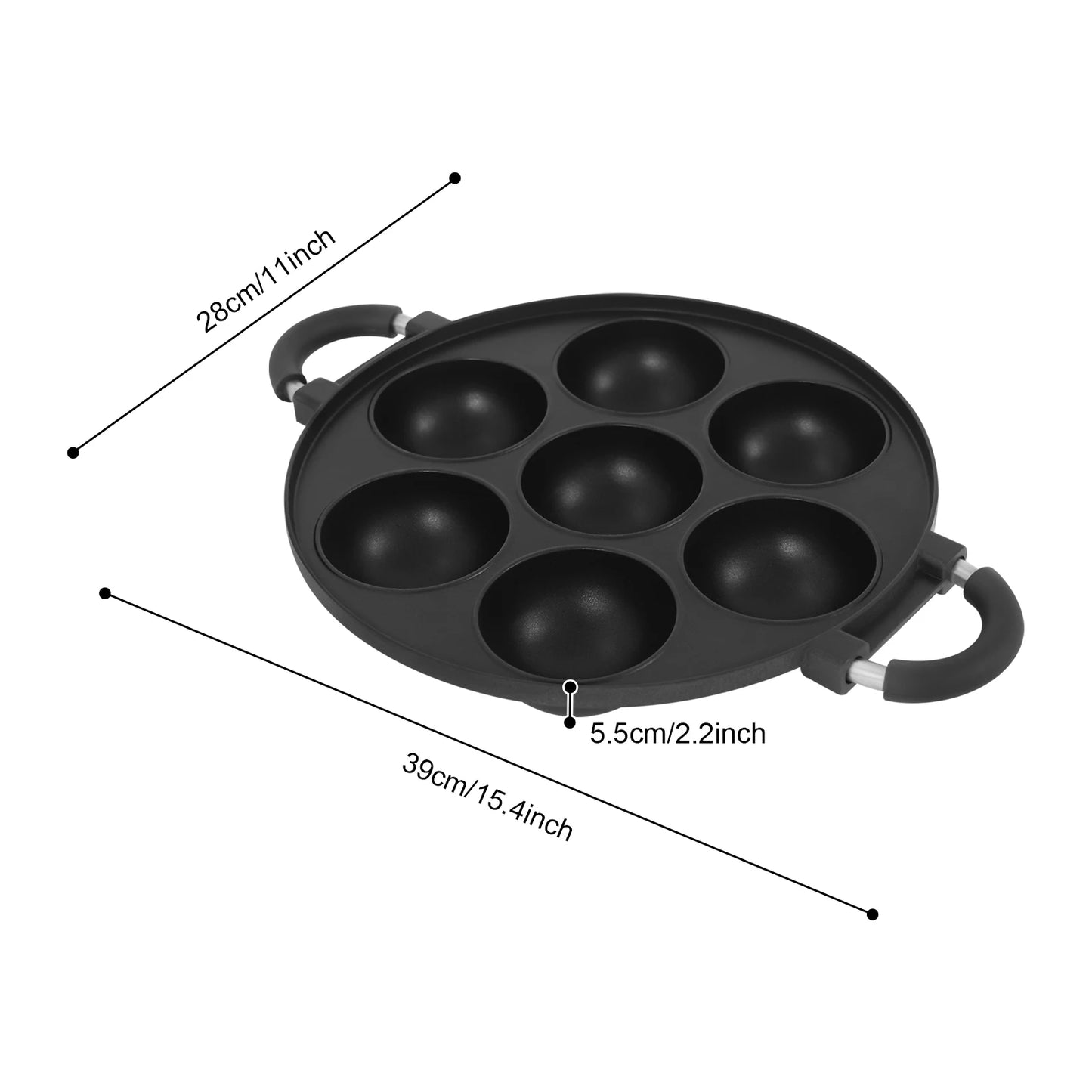 Bymaocar 7 Hole Cake Mold Pan With Handle Nonstick Bakeware