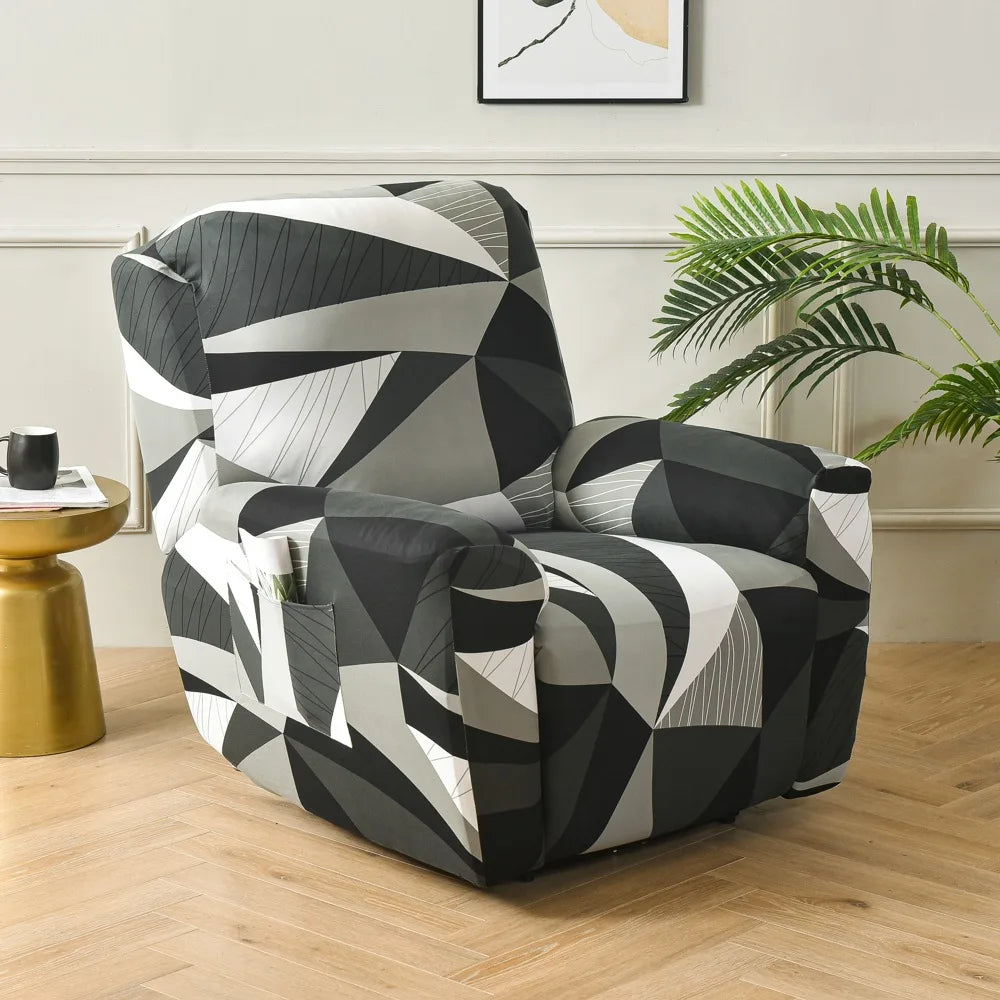 All-Inclusive Recliner Slipcover With Pockets 4-Piece