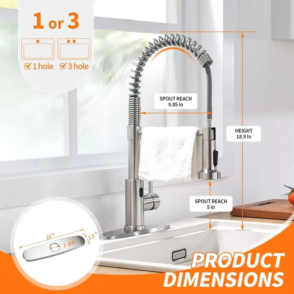 Touchless Kitchen Faucet With LED Light And Motion Sensor