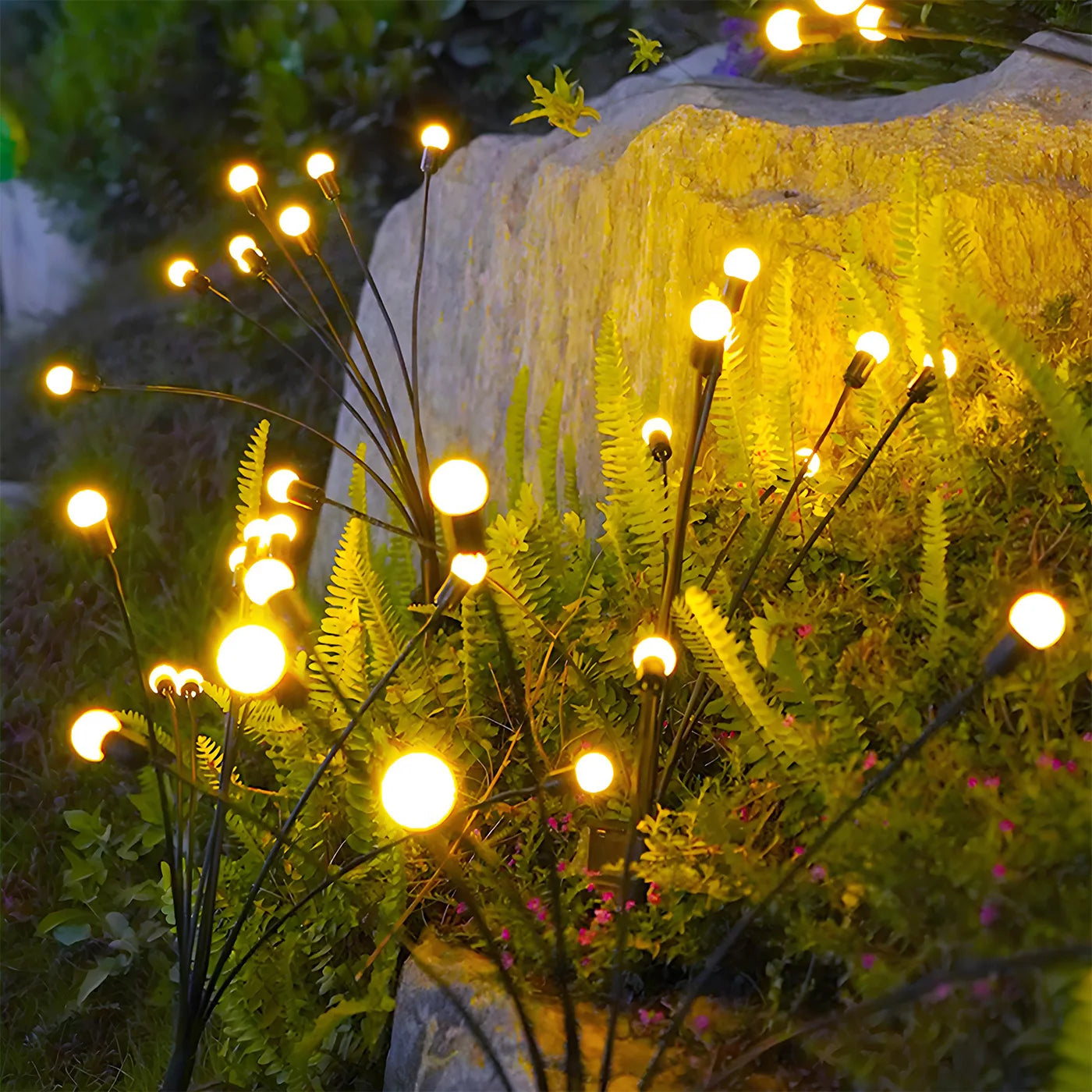 8 Head Solar Firefly Lights Pathway Outdoor Decor IP65 Waterproof