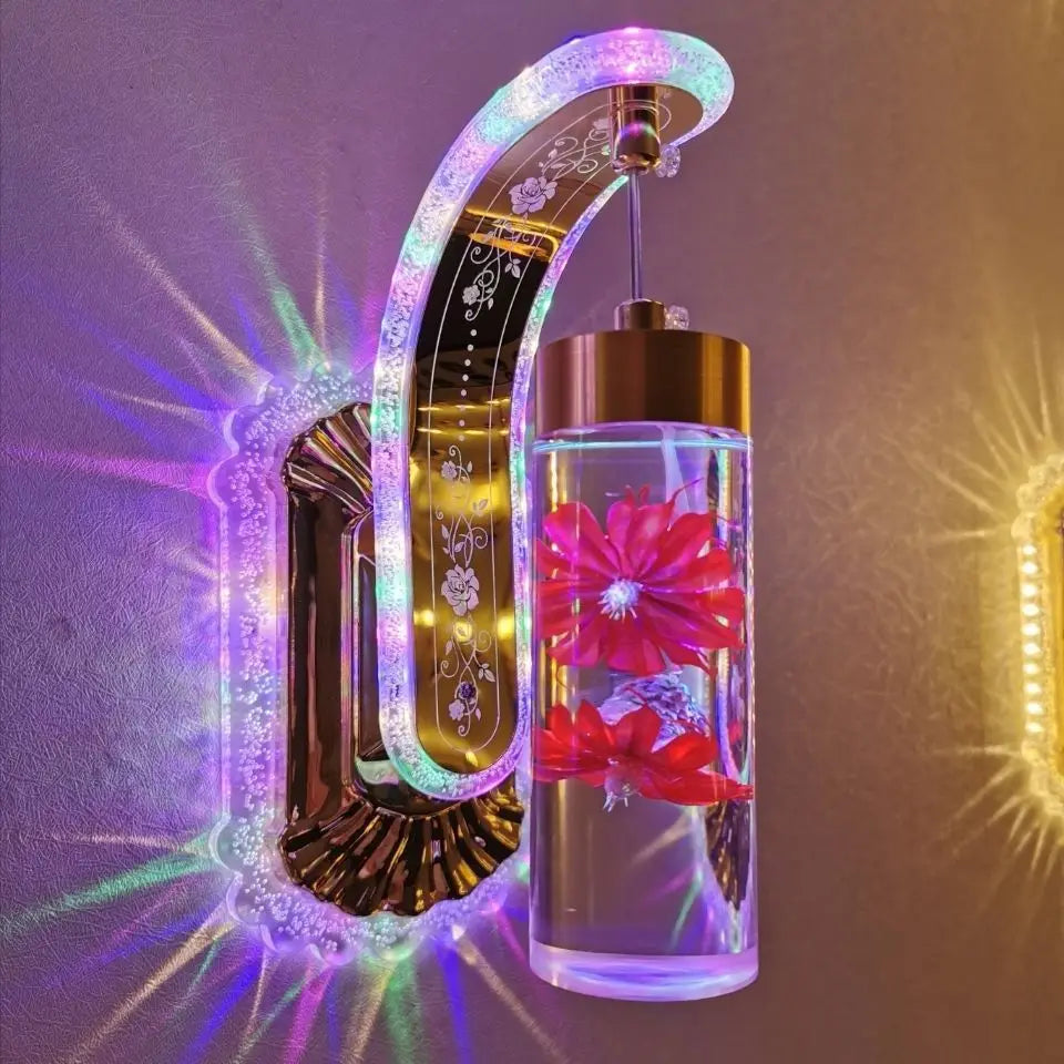 Trendy Acrylic Wall Lamp Floral Design Sconce For Home Decor