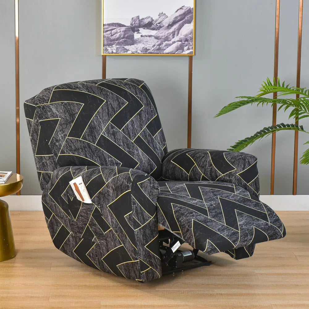 All-Inclusive Recliner Slipcover With Pockets 4-Piece