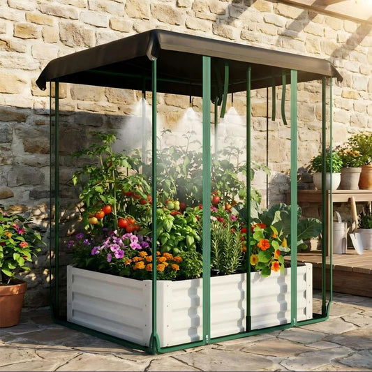 HiMISS 3 In 1 Raised Garden Bed With Drip Irrigation
