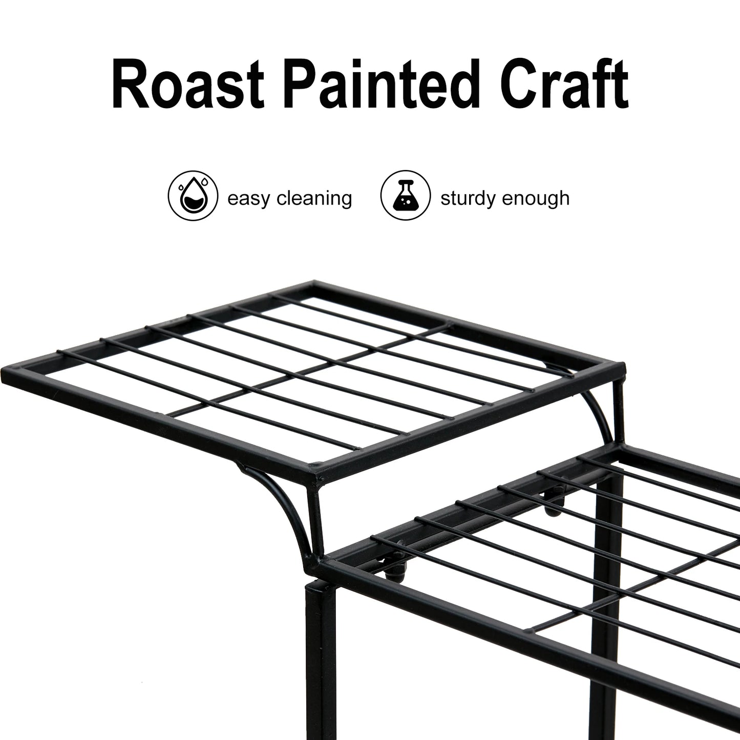 Wisfor Garden Cart Stand Flower Pot Holder Rack Plant Stand