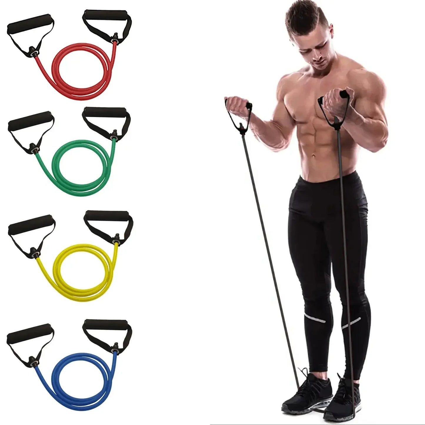 Resistance Bands With Handles For Home Gym And Strength Training