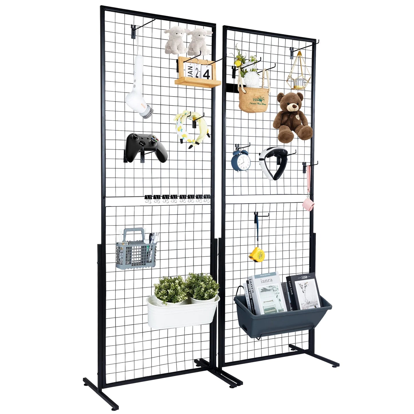SucceBuy Grid Wall Panels Double Side Wire Gridwall Display Racks