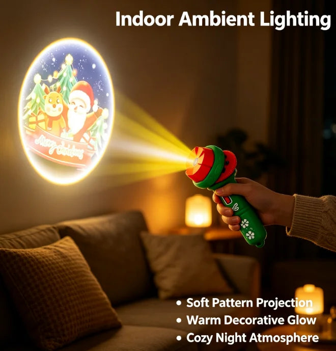 Christmas Projection Flashlight Toy, 24 Holiday Pattern Projector for Kids