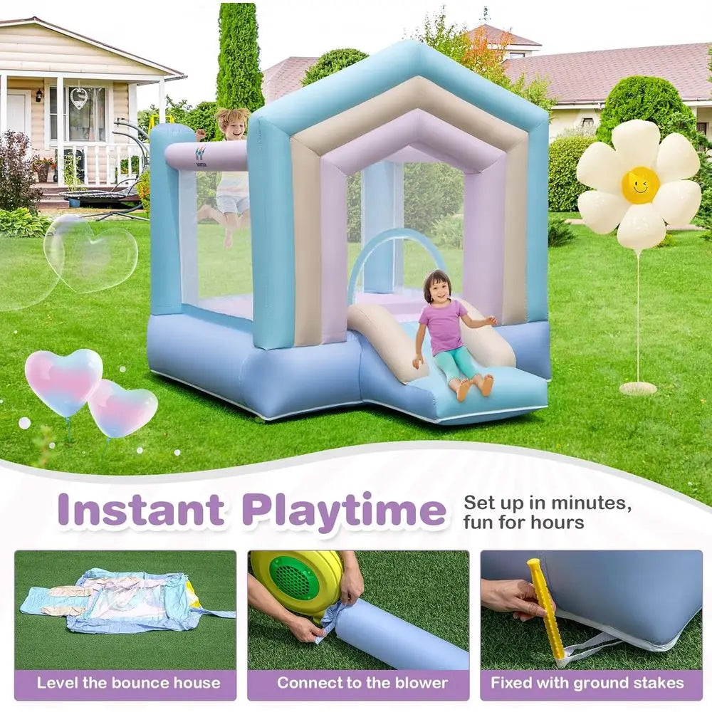 OLOEY Bounce House Toddler Play Area With Slide And Jump