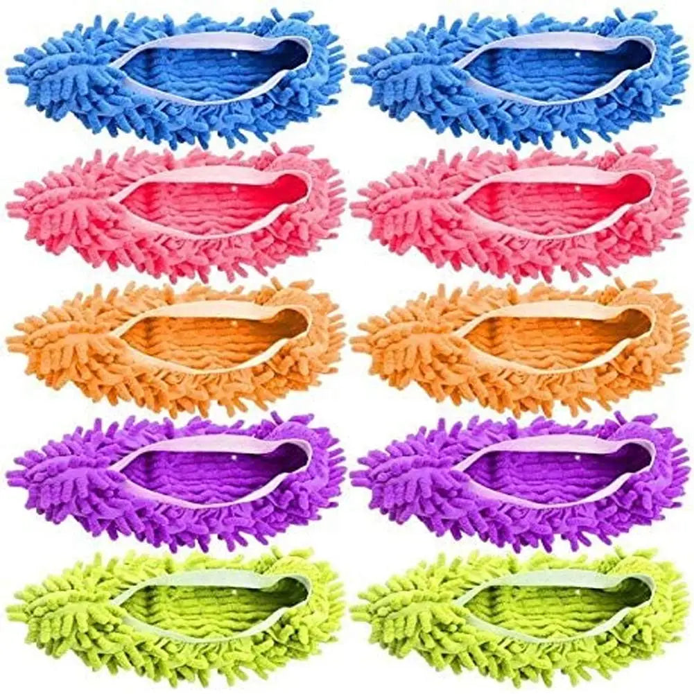 5 Pairs Microfiber Mop Slippers For Reusable Floor Cleaning