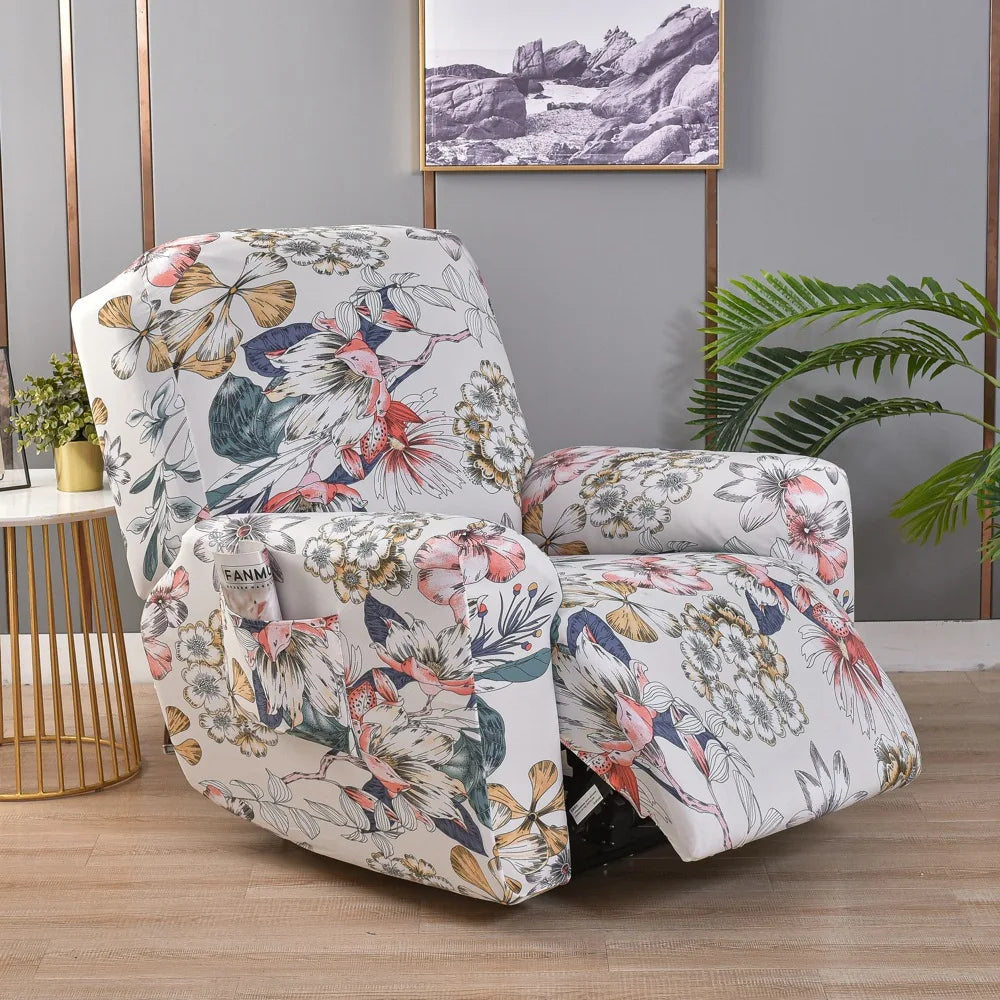 All-Inclusive Recliner Slipcover With Pockets 4-Piece