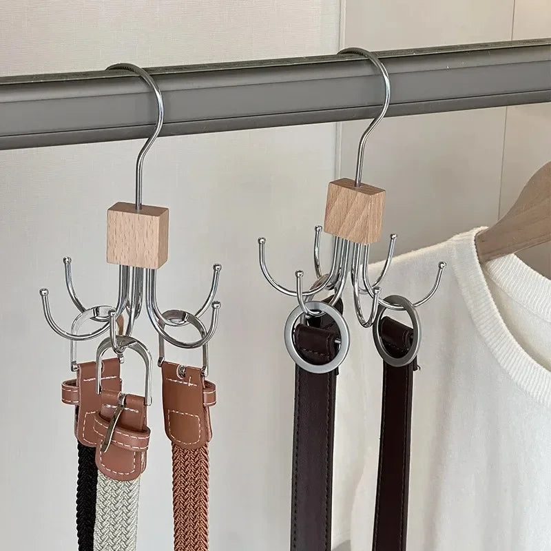 360 Degree Rotating Belt Hanger Organizer For Belts Scarves Ties