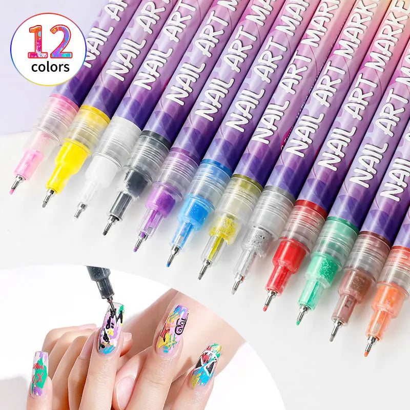 Nail Art Marker Set Acrylic Paint Pens For Nail Art