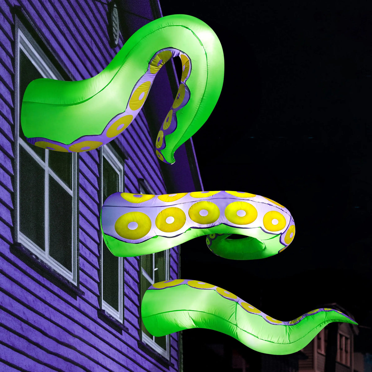 Joyfy Halloween Inflatable Octopus Tentacles With LED Window Decor
