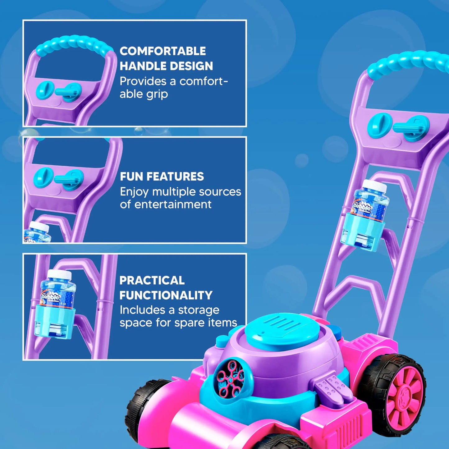 Joyfy Bubble Lawn Mower Bubble Machine For Kids Outdoor Toy