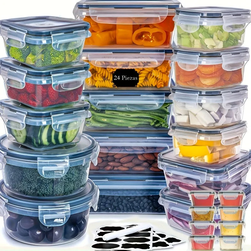 BPA-Free Food Storage Set With 24 Airtight Containers And Lids