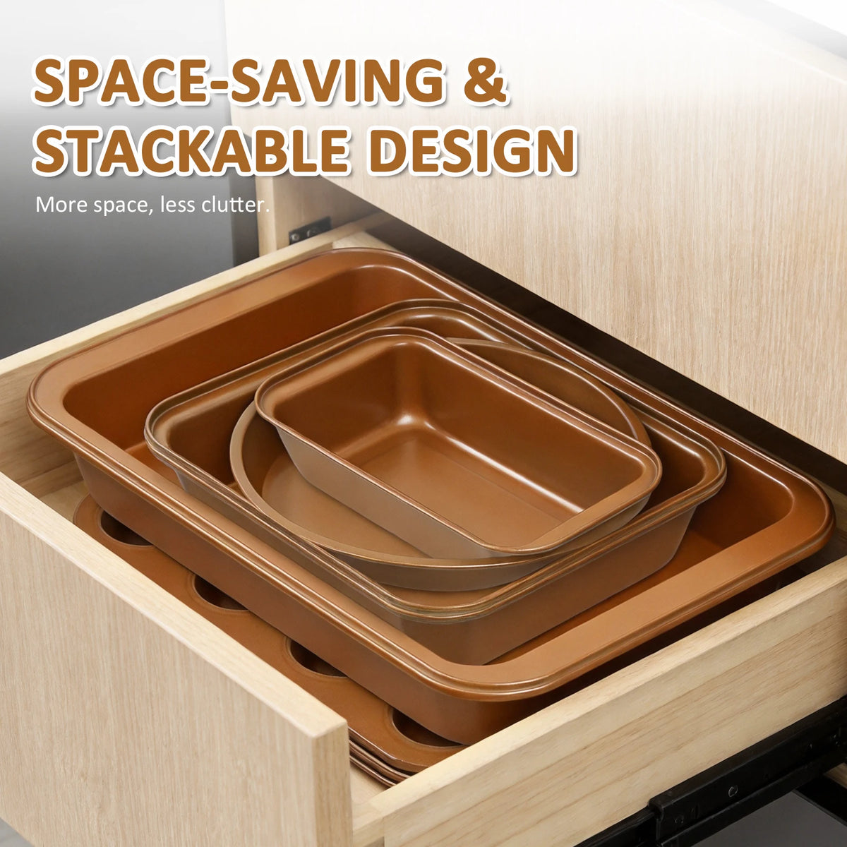 KOOMADE Nonstick Carbon Steel Bakeware Set for Baking