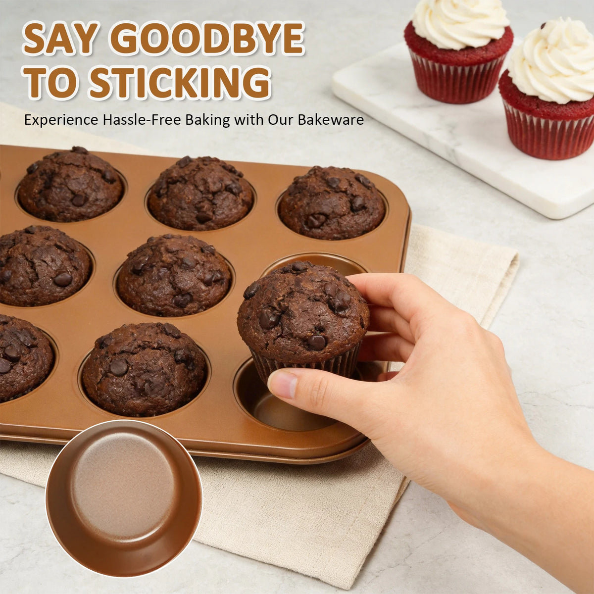 KOOMADE Nonstick Carbon Steel Bakeware Set for Baking