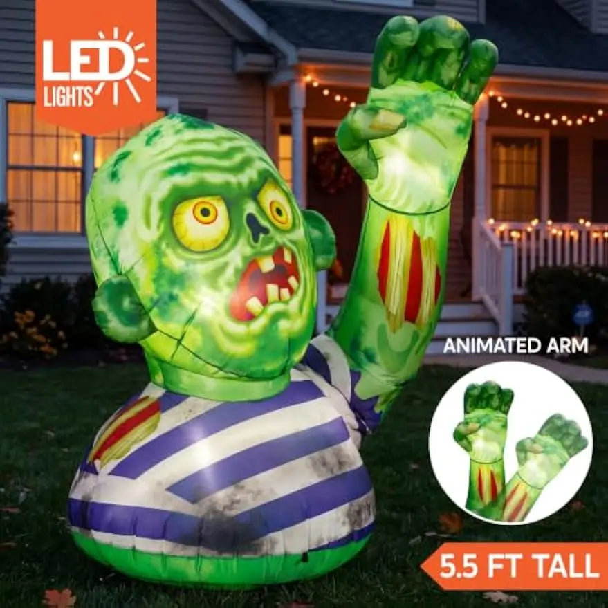 Joyfy Halloween Inflatable Zombie With LED Lights