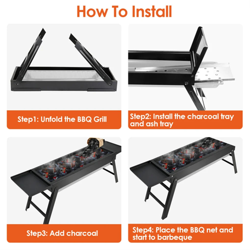 Portable Foldable BBQ Grill Outdoor Camping Hibachi Kabob