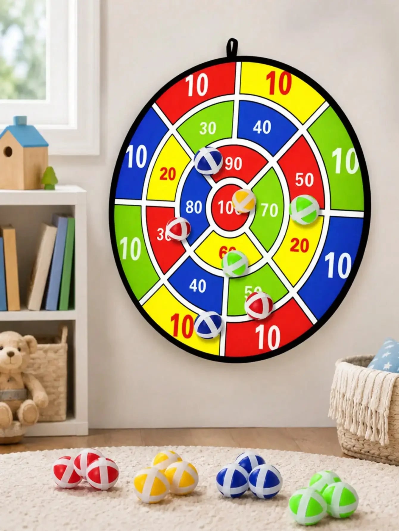 Sticky Ball Dart Board Set For Indoor Outdoor Family Fun