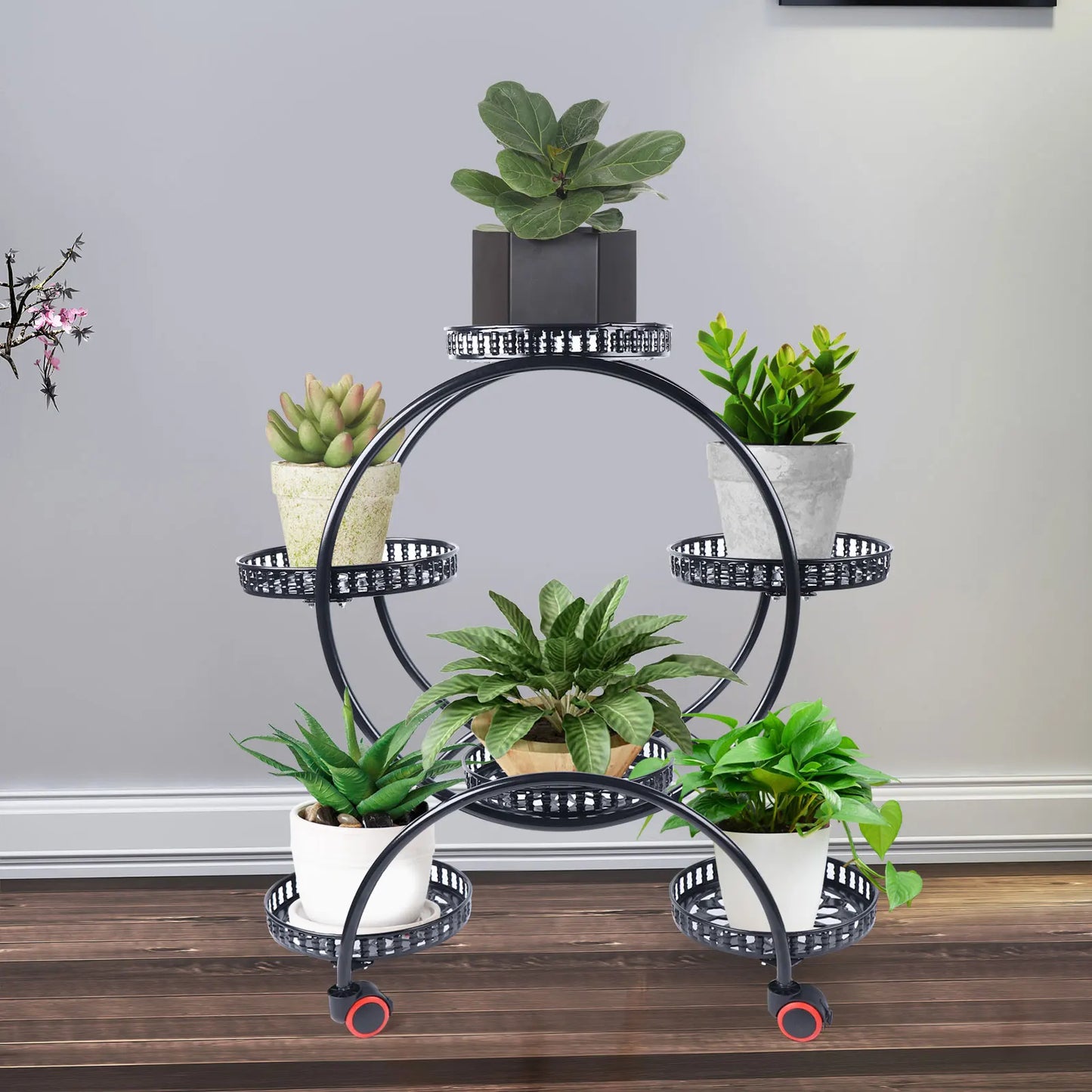 Metal Plant Stand for 6 Pots Patio and Living Room