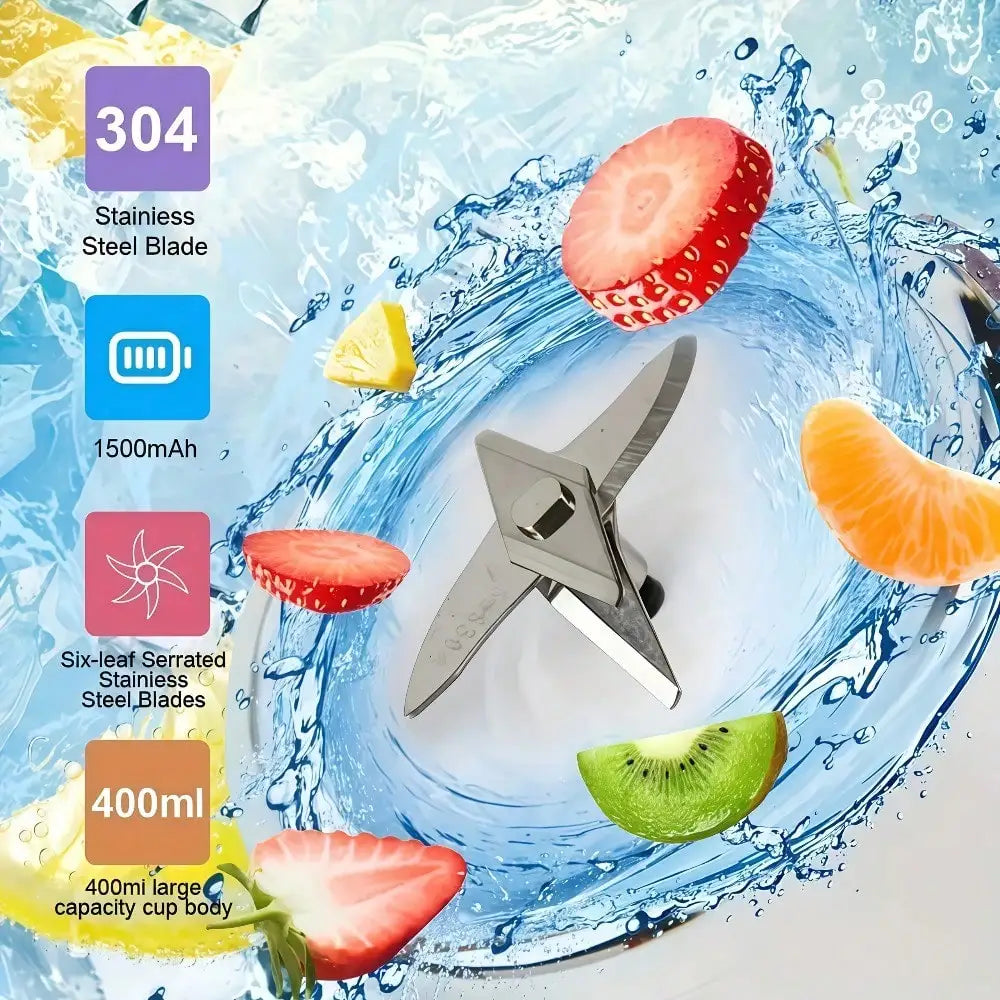 Portable USB Juicer Dual Cups Detachable Easy Clean Blender