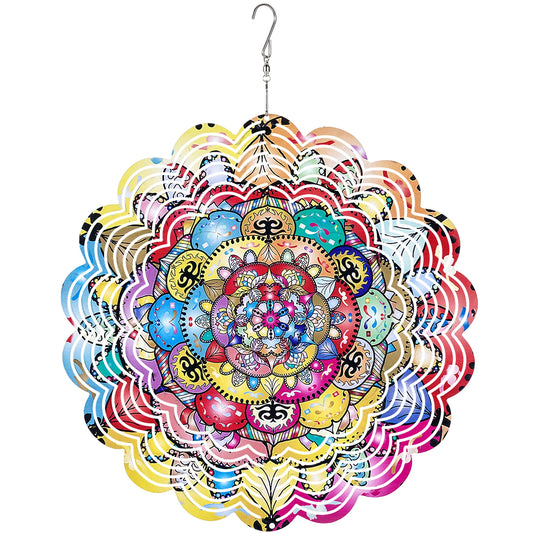Animal Wind Turbine Outdoor Decoration Mandala 3D Rotating Wind Chime