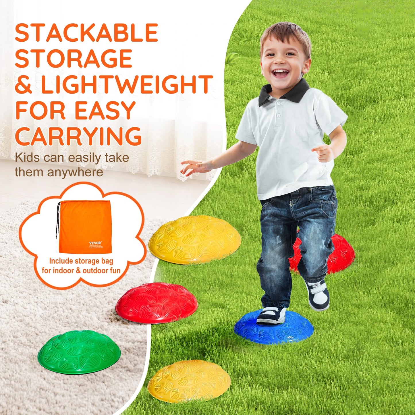 SucceBuy Turtle Balance Stepping Stones for Kids Outdoor Playset