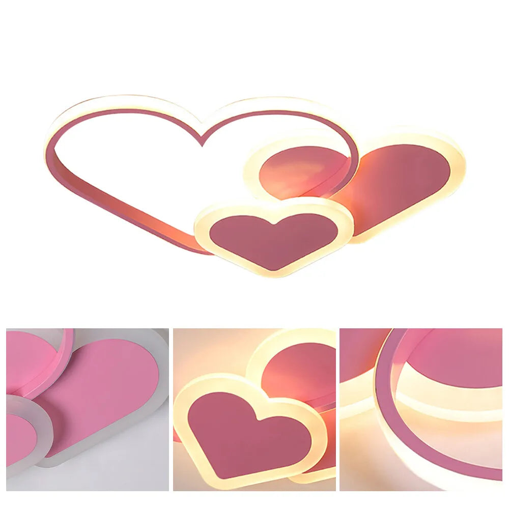 Heart Shaped LED Ceiling Lamp Remote And Adjustable Color Temperature