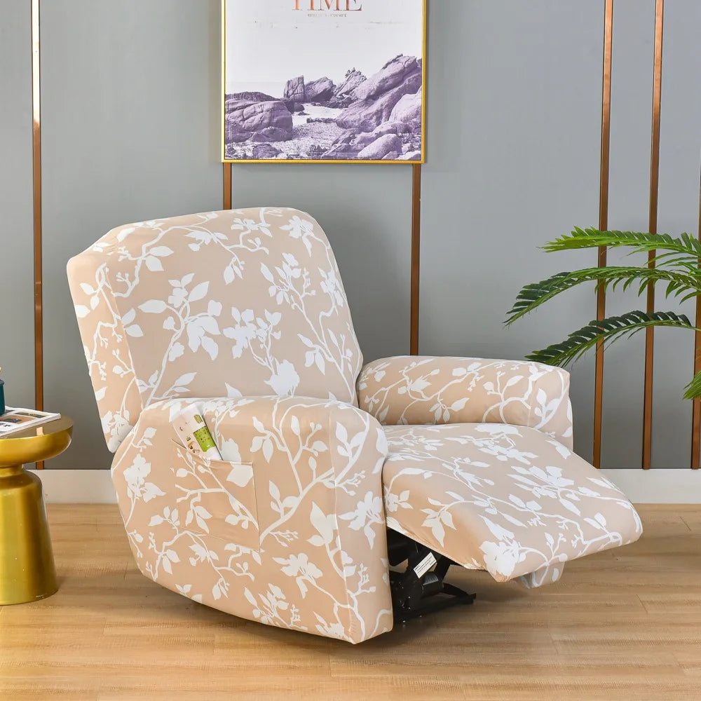 All-Inclusive Recliner Slipcover With Pockets 4-Piece