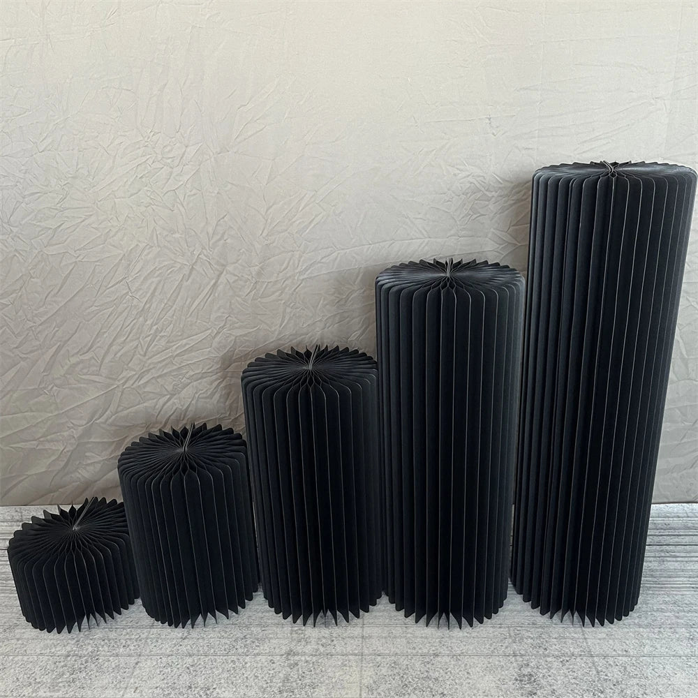 Cylindrical Paper Folding Wedding Flower Ornament Origami Decor For Shop Window