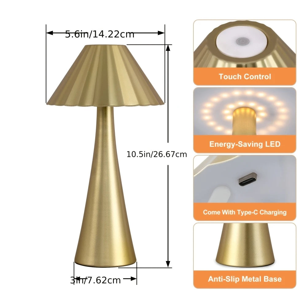 Modern Mini Table Lamp Set 2 With Touch USB Charging