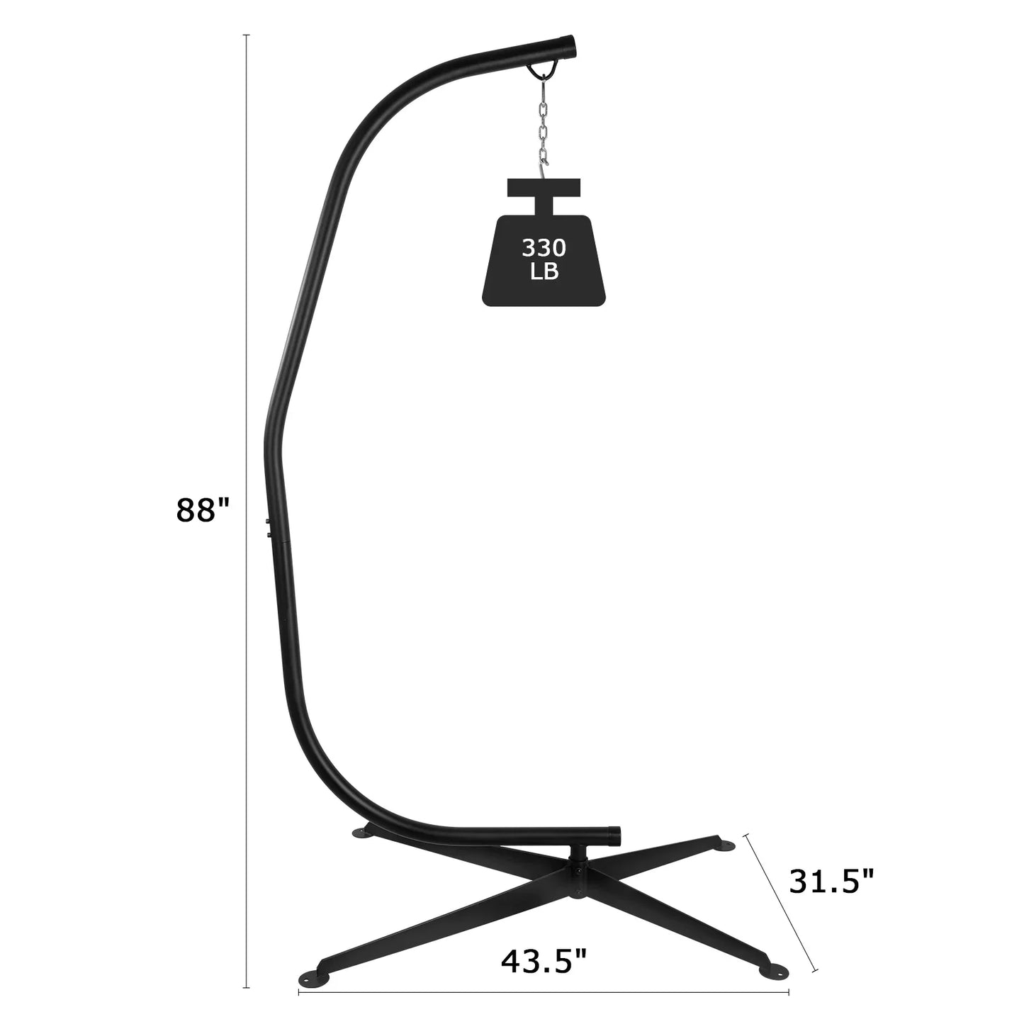 Homfa Heavy Duty Metal Hanging Chair Hammock C Stand Outdoor