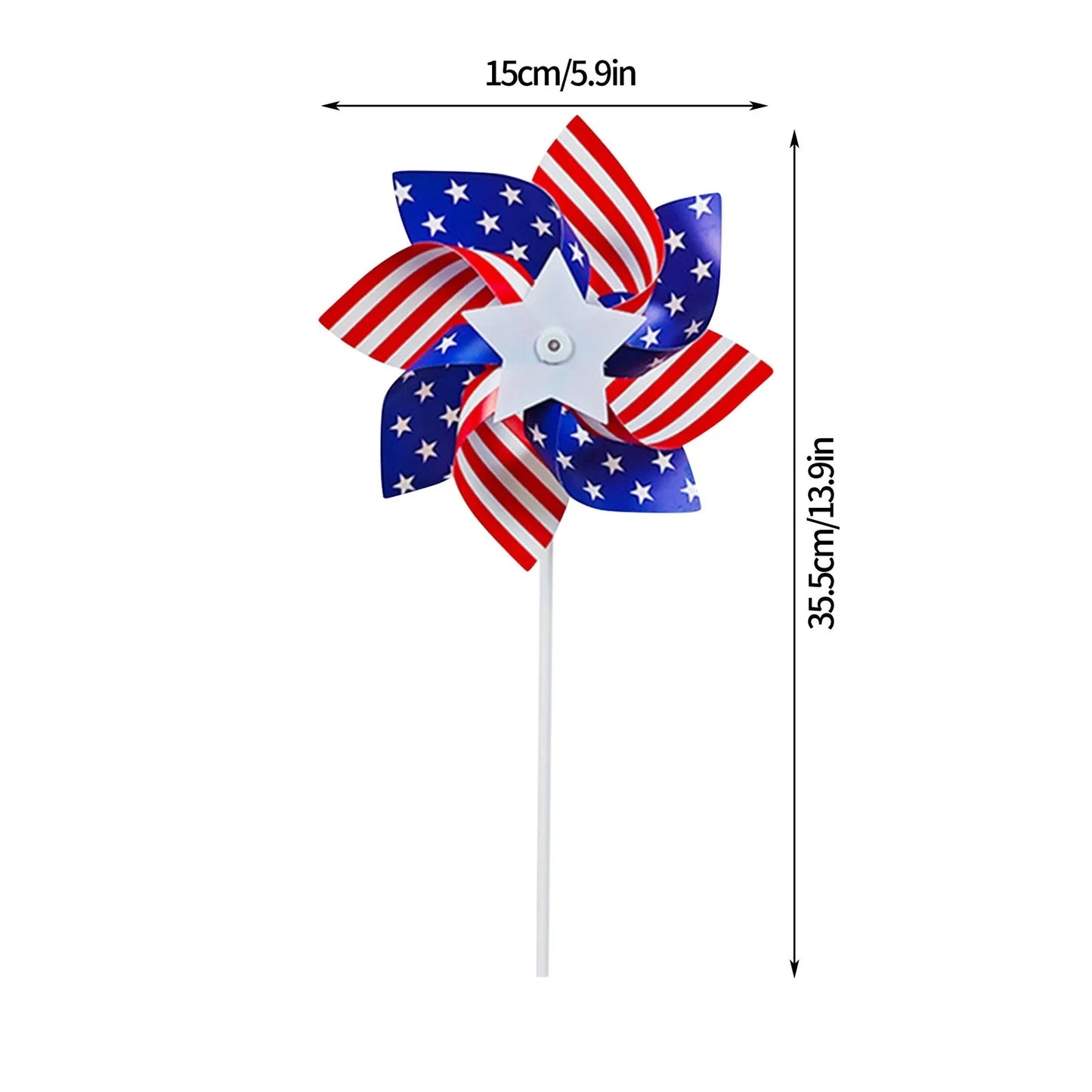 American Flag Patriotic Windmills 10 Pack Memorial Day Spinner Pinwheels